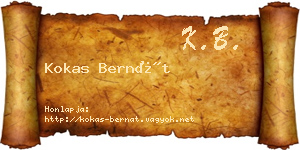Kokas Bernát névjegykártya